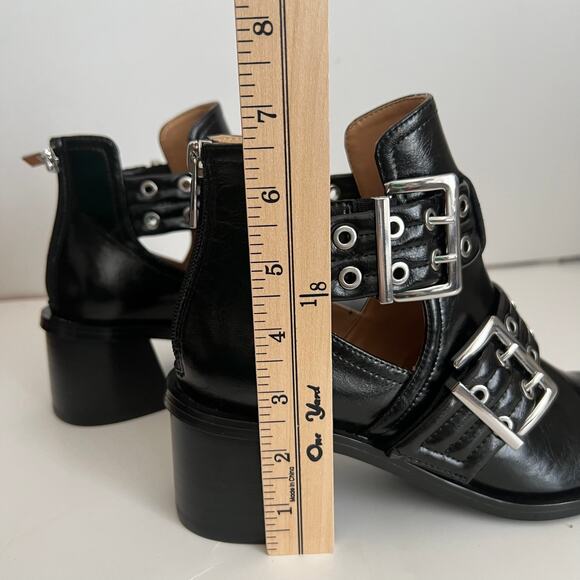 Steve Madden Grazia Black Leather Pointed Toe Moto Bootie Size 8.5 - Picture 9 of 11